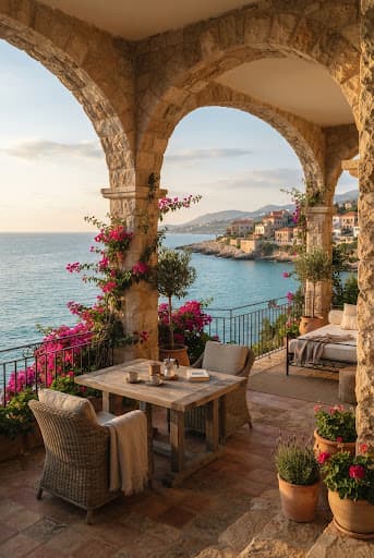 Luxury stone chalet overlooking the Mediterranean coast in Lebanon