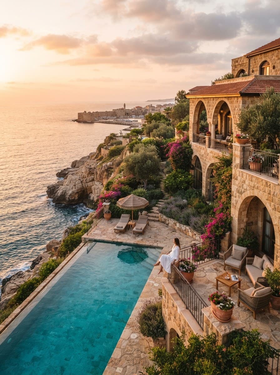 Sunset over the Batroun Coastal Strip, Lebanon